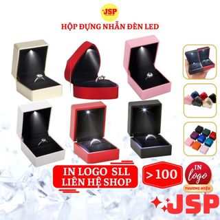  Hộp nhẫn có đèn Led JSP nhận in Logo cao cấp hộp đựng nhẫn cưới hộp cầu hôn trang sức 