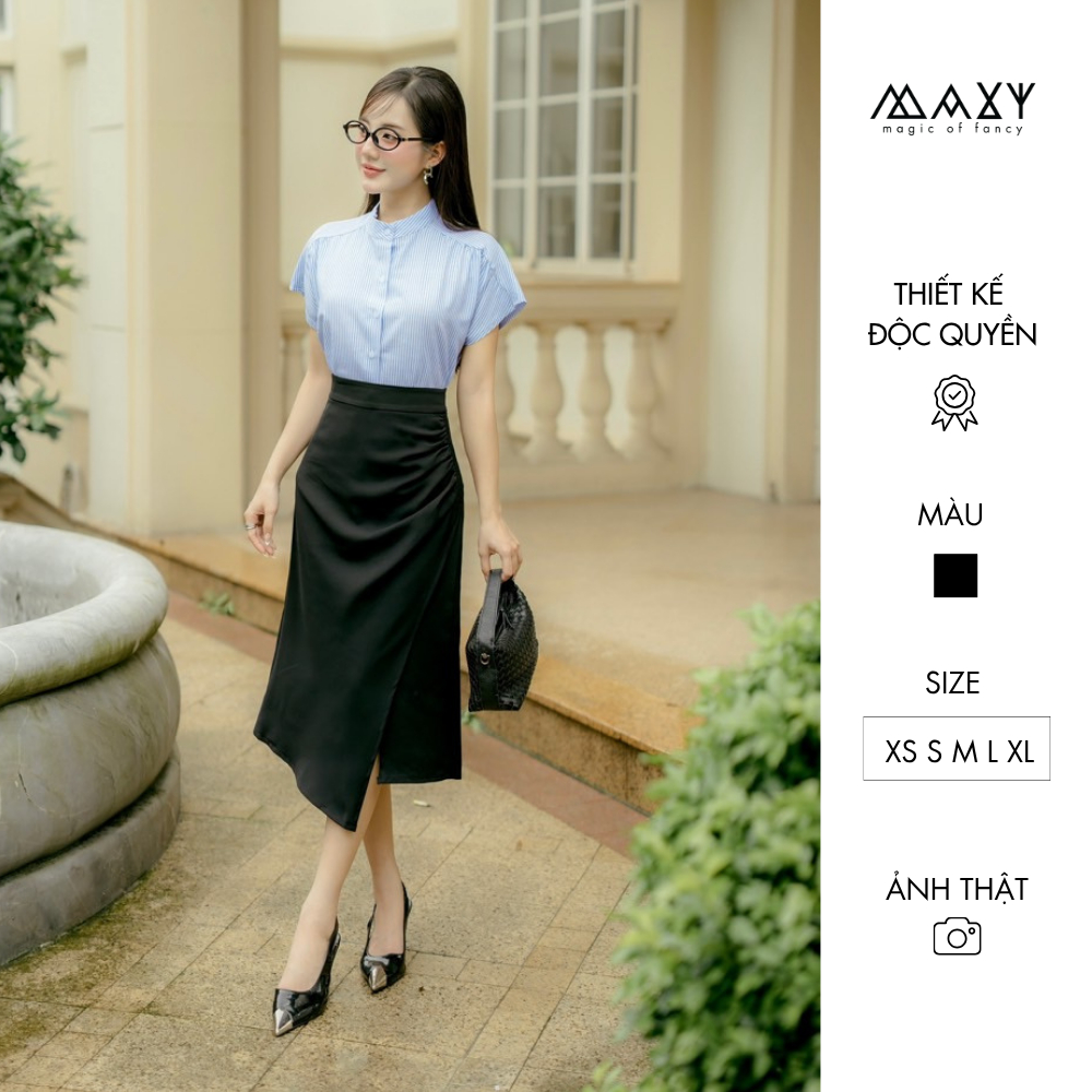 Chân váy nữ dài che bụng dưới Draped Side Skirt Maxy Workshop