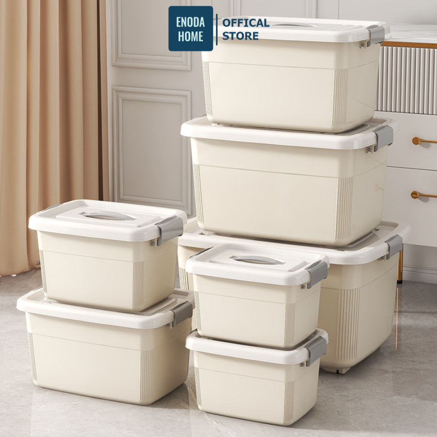 Hộp Nhựa Đựng Đồ Enoda Home Có Nắp Chống Bụi, Thùng Nhựa Chứa Đồ Nắp Cài Chắc Chắn Q100 | BigBuy360 - bigbuy360.vn