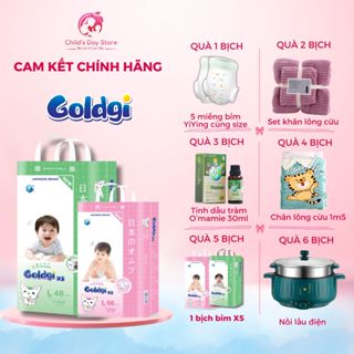  Bỉm Goldgi X5  TẶNG QUÀ  Bỉm Siêu Mỏng Siêu Thấm Hút Mỏng Nhẹ Và An Toàn Cho Bé. Childsdaystore 