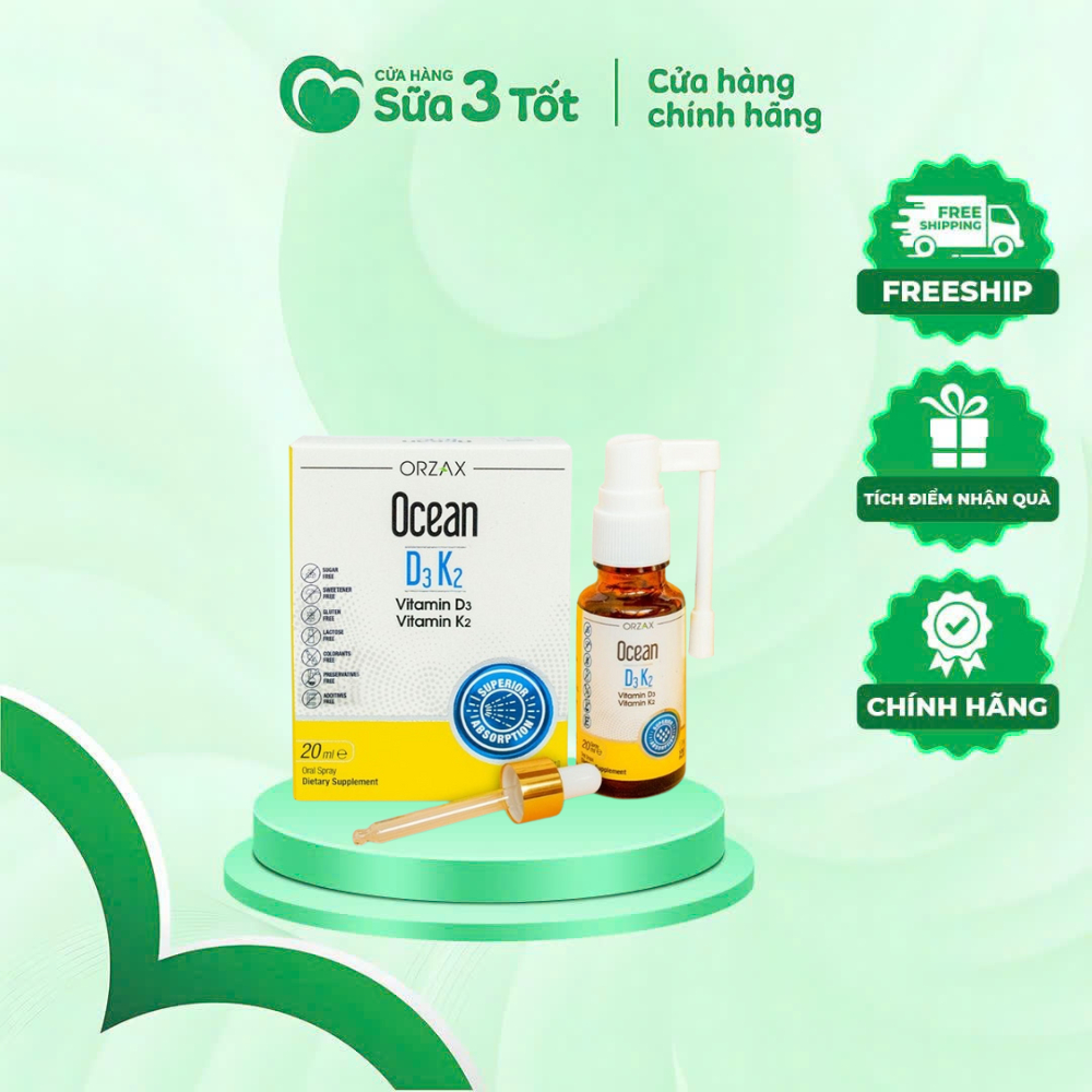 Vitamin D3K2 Orzax Ocean - Dạng Xịt - Thổ Nhĩ Kỳ - 20ML