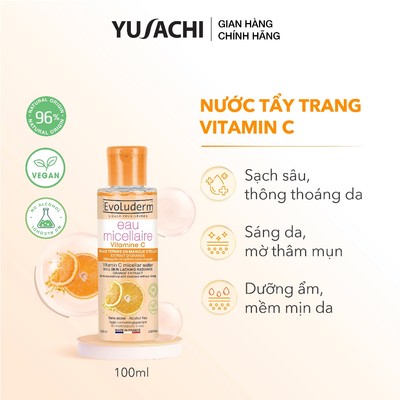 Nước Tẩy Trang Evoluderm làm sạch sâu, Dưỡng ẩm, Giúp da trắng sáng 100ml