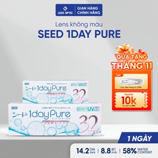 Kính áp tròng 1 ngày SEED 1 Day Pure lens trong suốt có độ cận dành cho mắt nhạy cảm Lens Optic