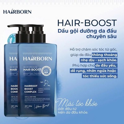 COMBO 2 Dầu Gội Thảo Dược Hair-Boost Hỗ Trợ Giảm Rụng & Kích Thích Mọc Tóc, Chiết Xuất Bồ Kết (300ml)