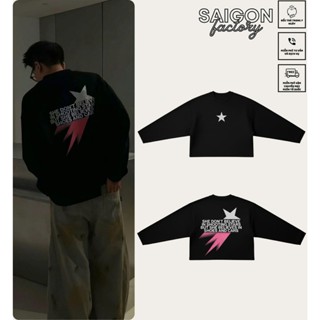  Áo Thun Tay Dài Shooting Stars Kim Tuyến Long Sleeve Boxy Form Rộng Cổ Tròn Unisex Nam Nữ Phong Cách 