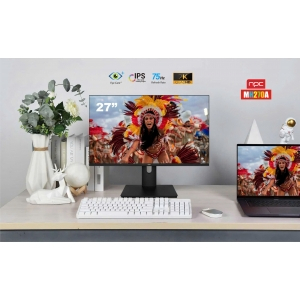 LCD 27" NPC MH270A IPS 2K (HDMI/Type-C, 2560x1440, 75Hz, Xoay 90°, Viền mỏng, Treo tường)