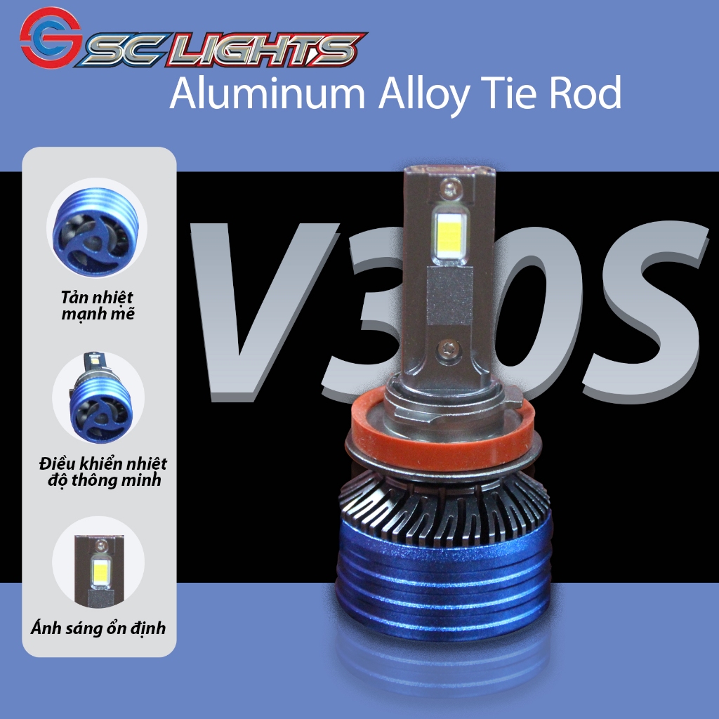 SCLIGHTS Đèn led ô tô, xe máy V30S-65W H4,H7,H11,H3.H1,9005,9006,9012 đa dạng các mã chân mới nhất 2