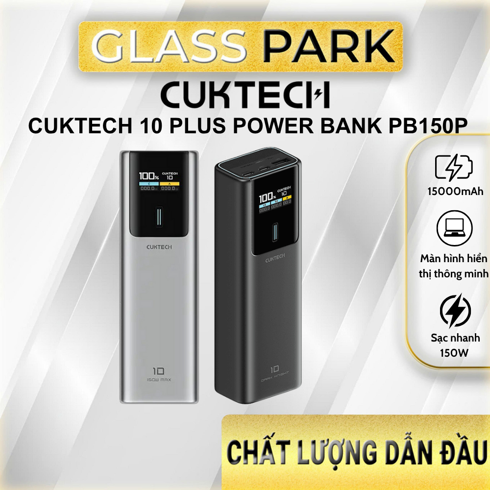 Pin Dự Phòng Cuktech No.10 Plus PB150P 15000mAh 150W 2C1A – Bảo hành 18 tháng