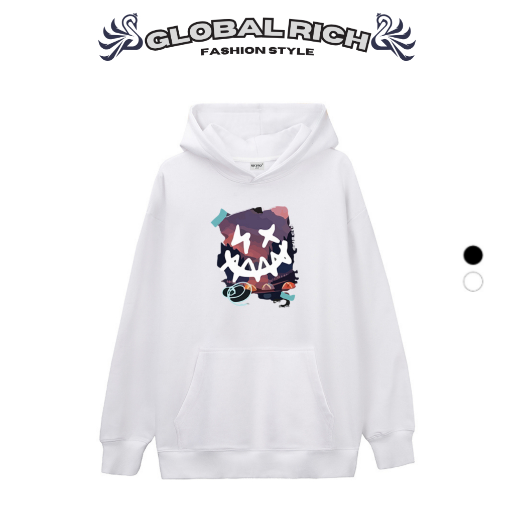 Áo Hoodie Global Rich Premium Nỉ Crazy Smiley Face