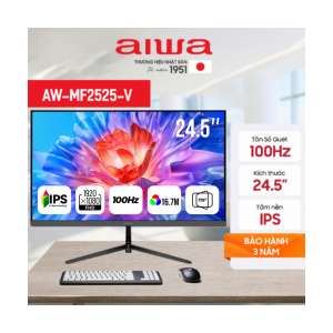 LCD 24.5' AIWA AW-MF2525-V Chính hãng (IPS-HDMI, DP, 1920 x 1080, 100Hz, 3 cạnh viền mỏng, treo tườn