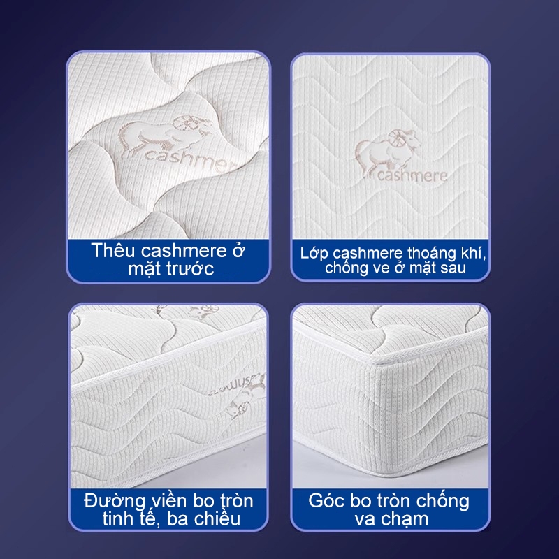 REX Nệm Nệm Lò Xo Nệm Lò Xo topper cao cấp mềm mại êm ái cao có chun bo góc đủ ệm dày dặn Chất liệu Cotton (Cao 16cm ) | BigBuy360 - bigbuy360.vn