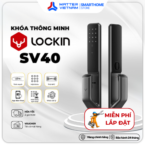 [MIỄN PHÍ LẮP HCM] Lockin SV40 - BH 24 THÁNG - Khóa Thông Minh Vân Tay, Apple HomeKit (PFVL101) - BẢ
