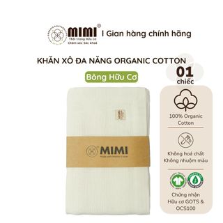 Khăn tắm 100% Organic cotton MIMI ORGANIC từ Sợi Bông Hữu Cơ chải kỹ cao cấp, 100x100cm đa năng, mềm mại, thấm hút