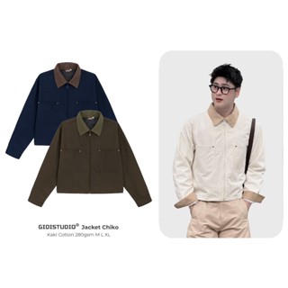  Áo khoác kaki CHIKO phối cổ nhung tăm 2 lớp cao cấp Nam Nữ Unisex -Áo Jacket DÁNG LỬNG BOXY chất kaki mịn,đứng form GIDI 