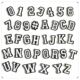 🎁Mua 2 tặng 1🎁 Charm Sticker gắn dép Chữ cái tiếng Anh đen trắng ABC/Số 123 Nút dép Dép miếng dán thích hợp để tran