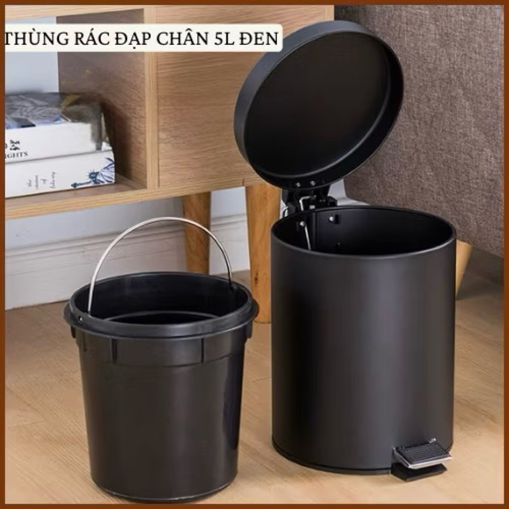 THÙNG RÁC ĐẠP CHÂN INOX 5L
