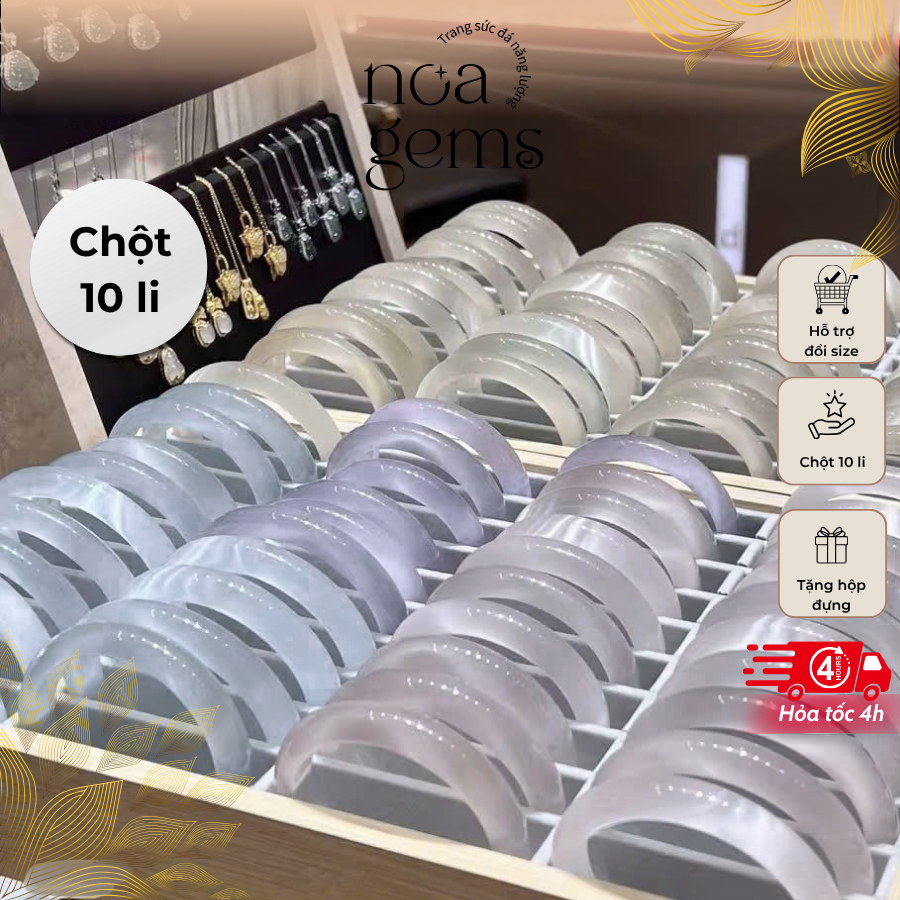 [Tặng hộp] VÒNG ĐÁ MẮT MÈO 10 Li PASTEL HỢP MỆNH, SÁNG BÓNG NOA GEMS