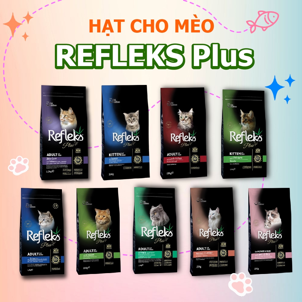 Hạt mèo Refleks 1,5kg , hạt refleks  1.5kg cho mèo đa dạng dinh dưỡng dùng cho mọi lứa tuổi