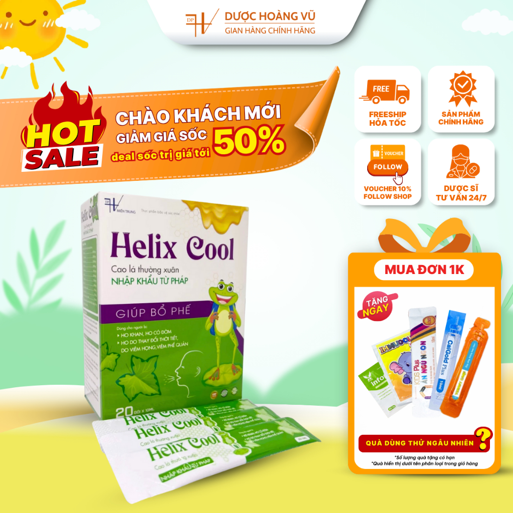 [✨QUÀ DÙNG THỬ] Siro ho bổ phế cho bé HELIX COOL  Giúp dịu ho, ho khan, ho có đờm, ho do thời tiết