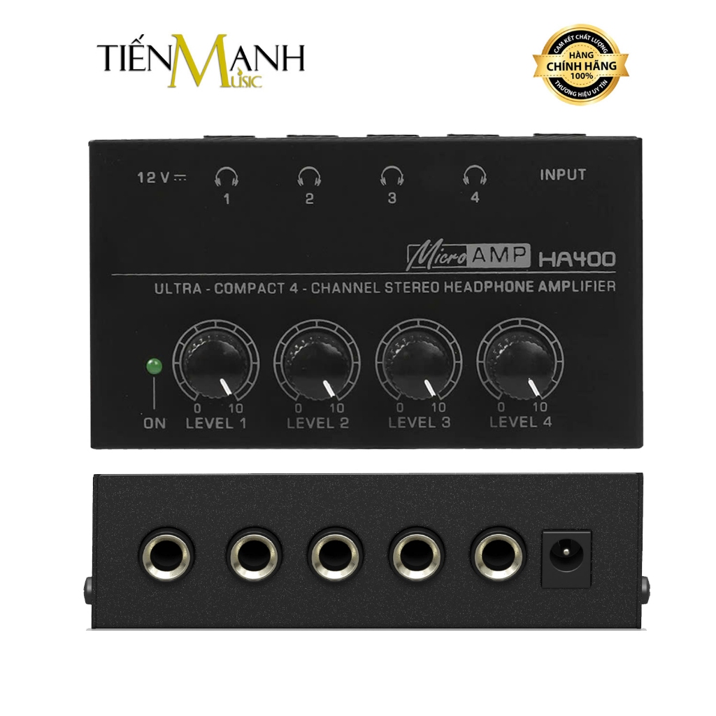 Bộ Khuếch Đại Tai Nghe HA400 4 Cổng 6.35mm - Bộ Chia, Kích, Đẩy Tăng Cường To Âm Thanh Lớn Công Suất