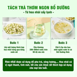 Hoa nhài sấy lạnh 100g, trà hoa lài nguyên bông, nụ nhài trắng, thơm, dùng pha trà, ướp trà, làm đẹp da, chống lão hóa