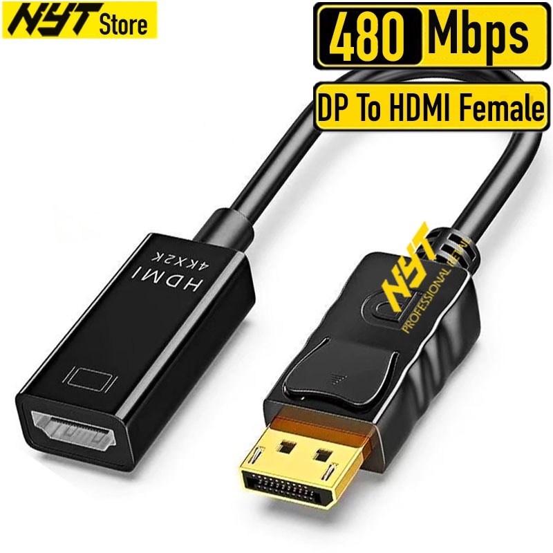 Cáp chuyển đổi DisplayPort sang HDMI hỗ trợ Full HD 4K | Bộ chuyển đổi Video 4K DP Nam sang HDMI ữ cho máy tính xách tay