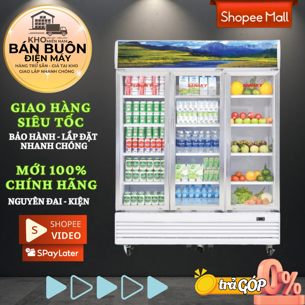 Tủ Mát Sanaky VH-1520HP3 – 1400 Lít 3 Cánh Kính, Inverter, Không Đọng Tuyết, Trưng Bày Chuyên Nghiệp