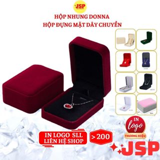  Hộp đựng dây chuyền nỉ nhung JSP nhận làm Logo hộp dây chuyền hộp đựng trang sức cài áo cao cấp. 