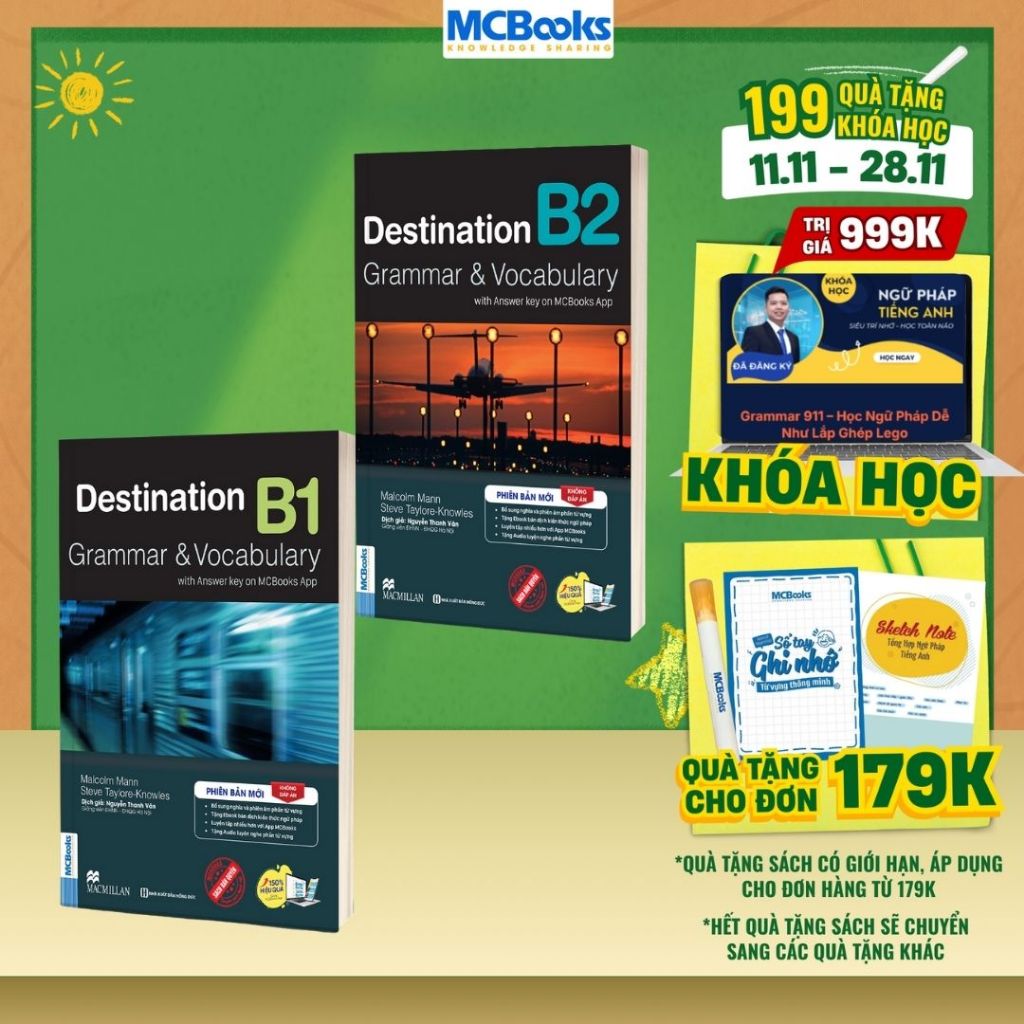 Sách - Destination B1 & B2 Grammar and Vocabulary phân loại Lẻ/Combo - Phiên bản mới 2025 MCBooks