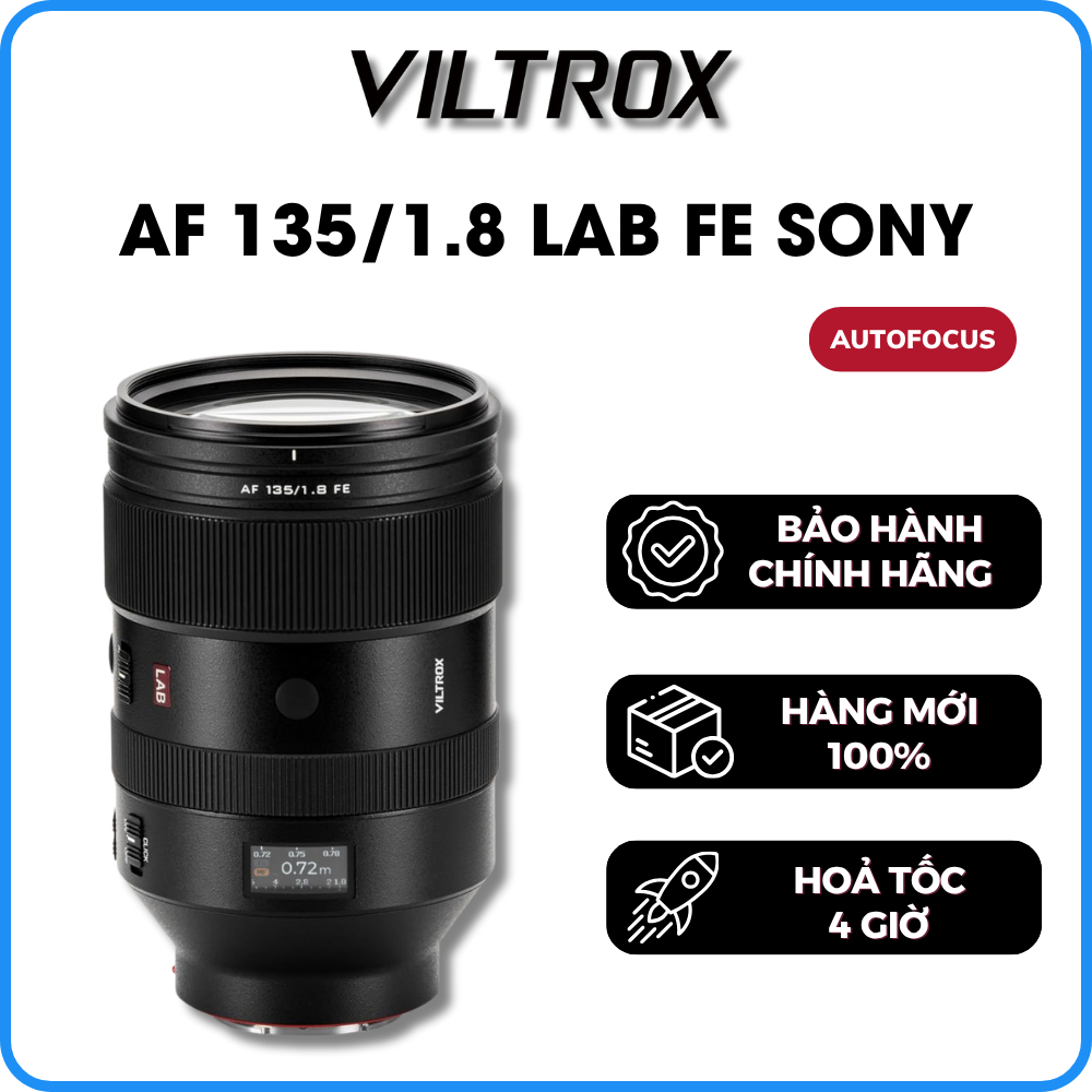 Ống Kính VILTROX AF 135MM F1.8 LAB FE FULLFRAME Cho Máy Ảnh Sony E-Mount - Bảo Hành 12 Tháng