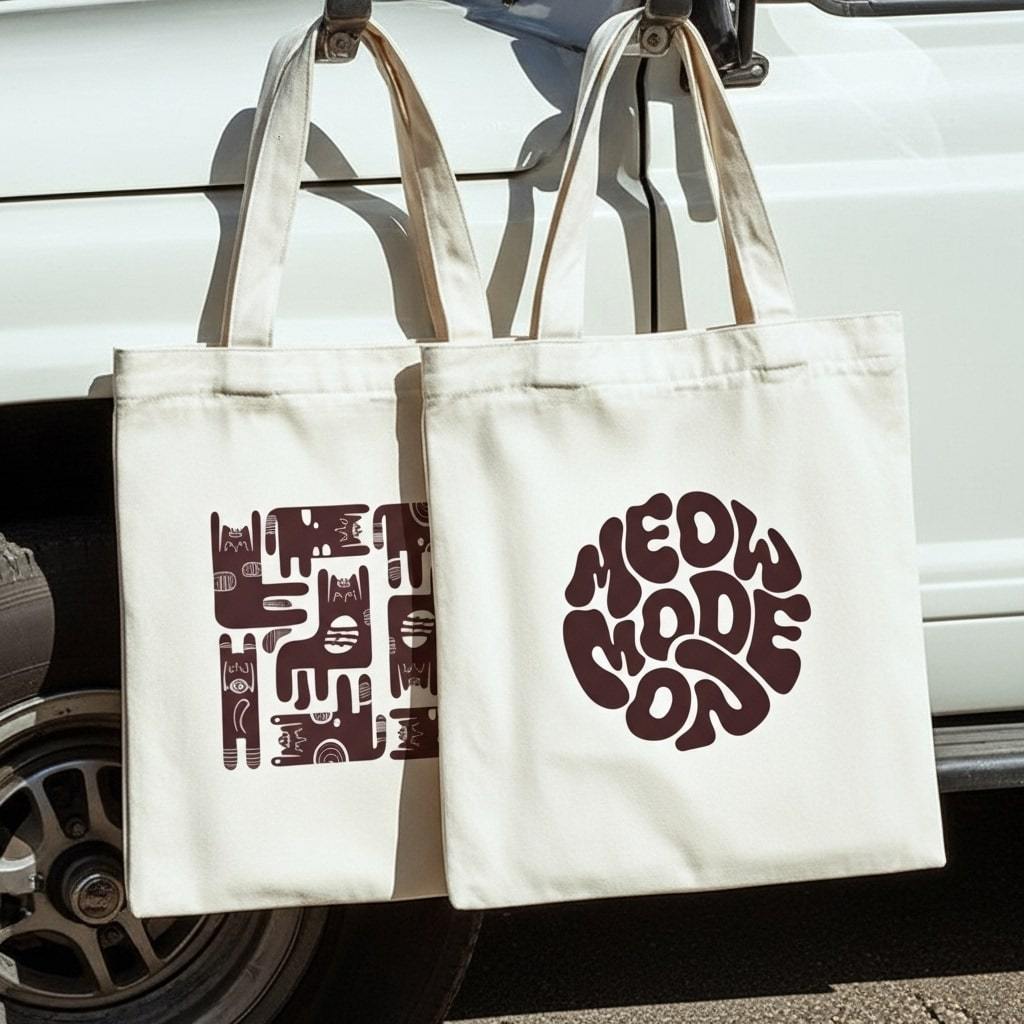 Túi Tote TheOverSize Vietnam | Mèo Pattern | BST Động Vật