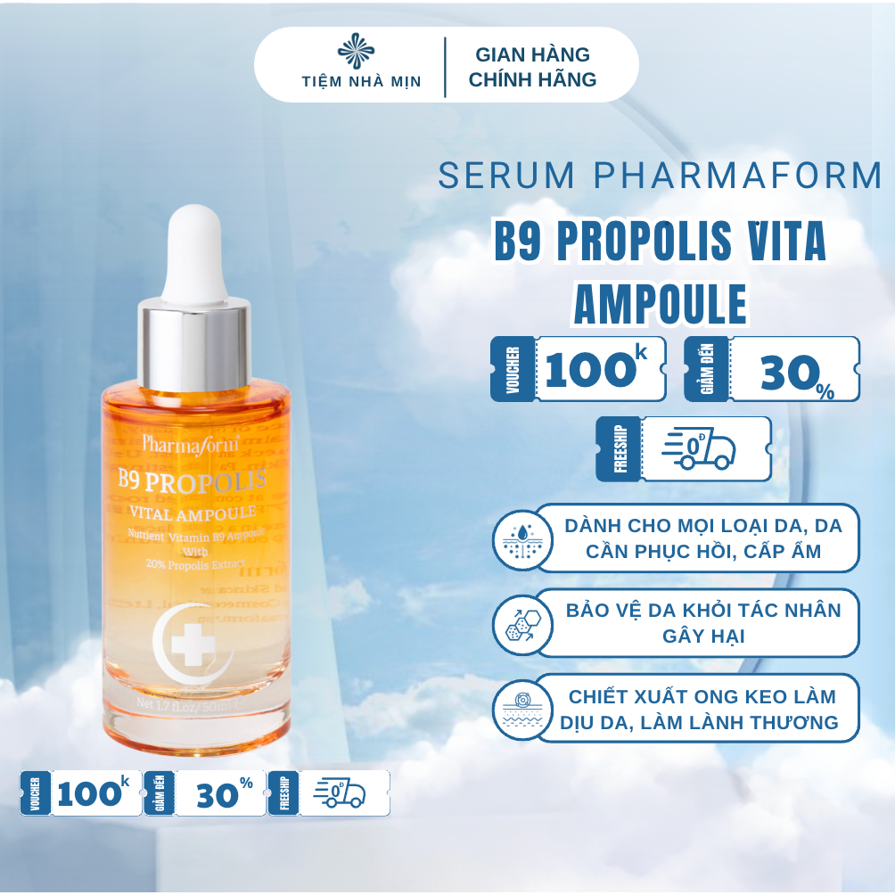 Serum Phục Hồi B9 Pharmaform Propolis Vital Cấp Ẩm Sâu Và Làm Dịu Da 50ml