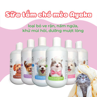Sữa tắm cho chó mèo Ayaka , Sữa tắm cho chó diệt ve rận dưỡng mượt lông chai 510ml
