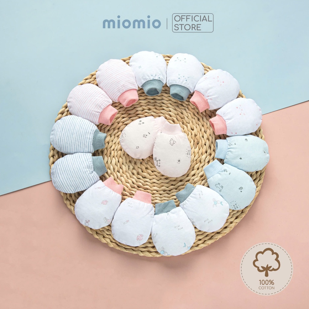 Bao Tay Mùa Hè Bo Sơ Sinh MIOMIO(1 Set 2 Đôi), Dành Cho Bé Gái Bé Trai, 100% cotton