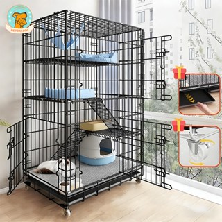  Chuồng mèo 3 4 tầng Chuồng mèo Gấp Gọn Lồng mèo Lồng chuồng chó mèo giá rẻ tặng khay giá rẻ 