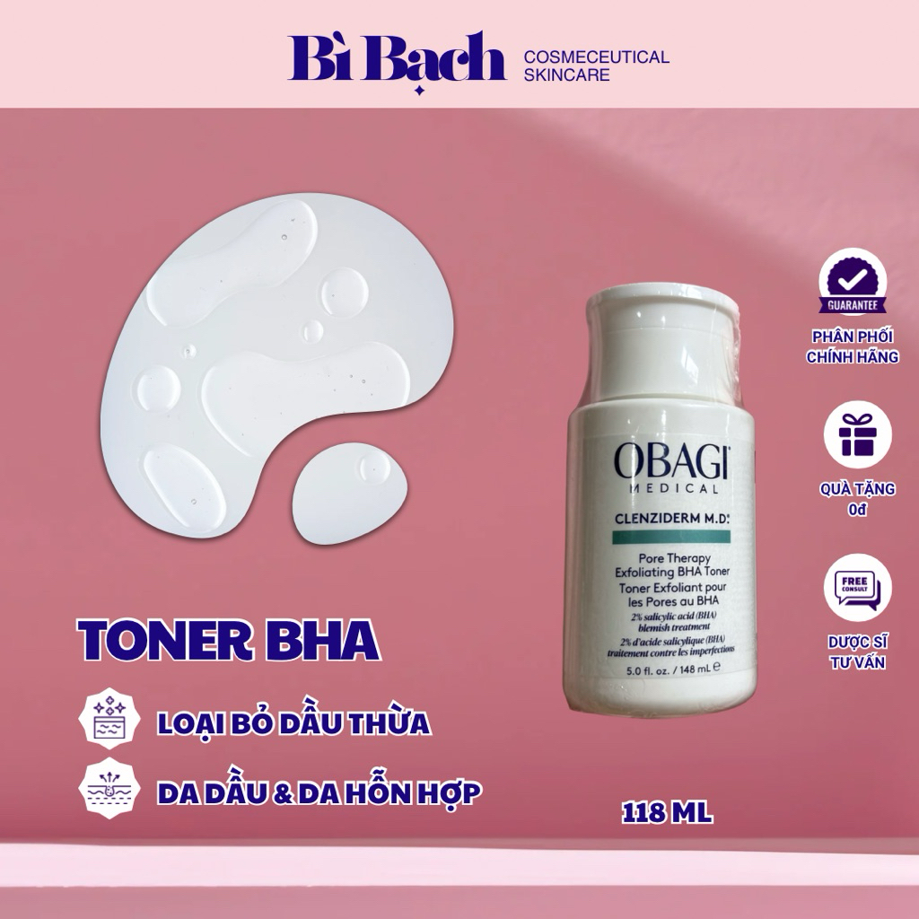 Toner chứa 2% BHA và Cúc La Mã hỗ trợ điều trị mụn, tẩy da chết PORE THERAPY EXFOLIATING BHA TONER 1