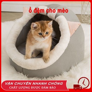  Ổ Đệm Cho Mèo nệm cho chó Giường Mèo Êm Ái Có Vành Tai Kèm Cục Bông Tròn Đồ Chơi Dành Cho Thú Cưng lều chó 