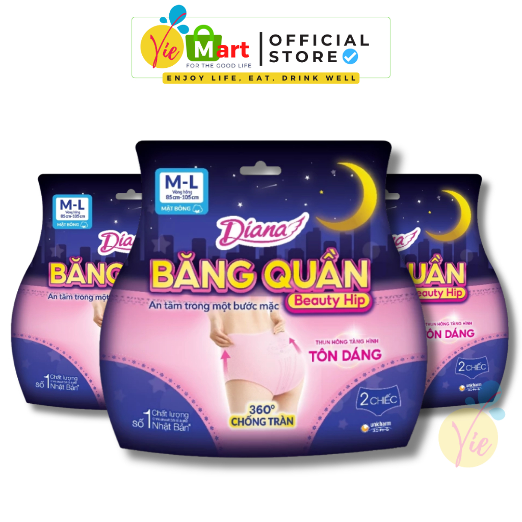 Băng Quần DIANA Ban Đêm - Băng Vệ Sinh Ban Đêm Comfy Night / Beauty Hip Chống Tràn Size M-L