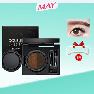  Cushion Phấn kẻ chân mày Douple Color Bộ khuôn kẻ mắt 2 màu giúp chân mày sắc nét tặng kèm Khuôn EYELINER 