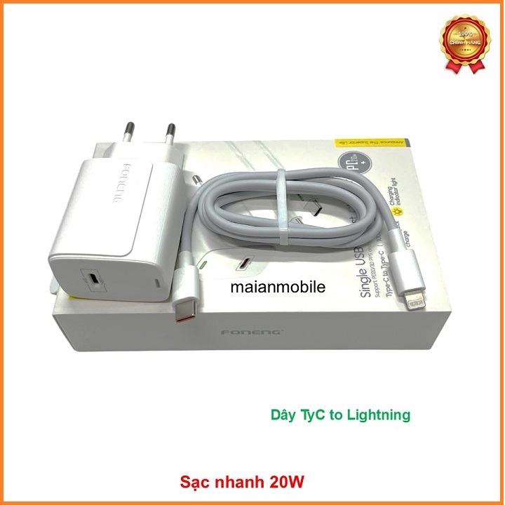 Bộ sạc nhanh cao cấp 20W,hàng chính hãng FONENG chống cháy nổ