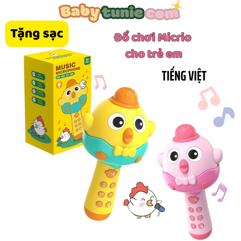 Micro Tập Hát Karaoke Cho Bé Không Dây Bằng Nhựa Dễ Thương Đồ Chơi Cho Trẻ Em Kết Nối Bluetooth