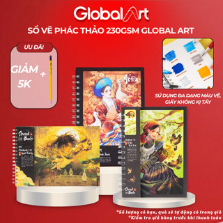   Giảm 5K  Sổ Vẽ Đa Chất Liệu Global Art 230gsm A4 A5 Sổ Sketch 30 Tờ Giấy Sần Không Kị Tẩy Giấy Vẽ Chuyên Nghiệp 
