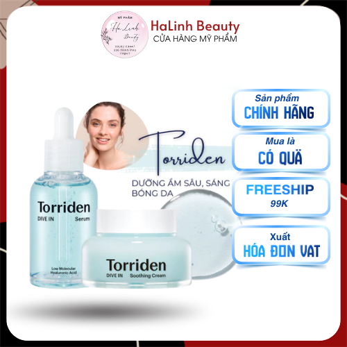 COMBO TORRIDEN DIVE IN cấp ẩm - Serum Torriden 50ml + Kem dưỡng Torriden 100mL