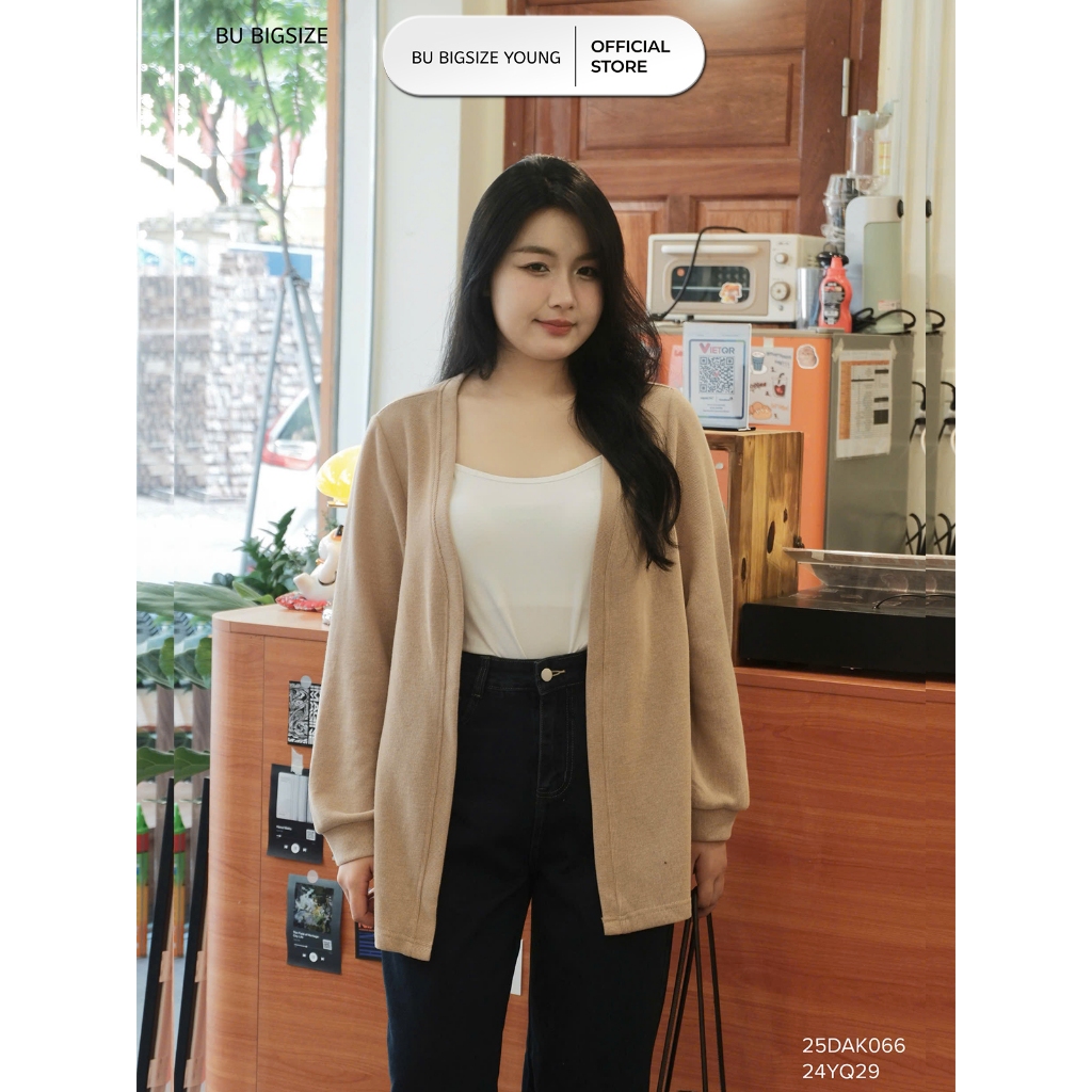 Áo khoác cardigan BIGSIZE (55kg đến 95kg) – 25DAK066 - [BU Bigsize Young]