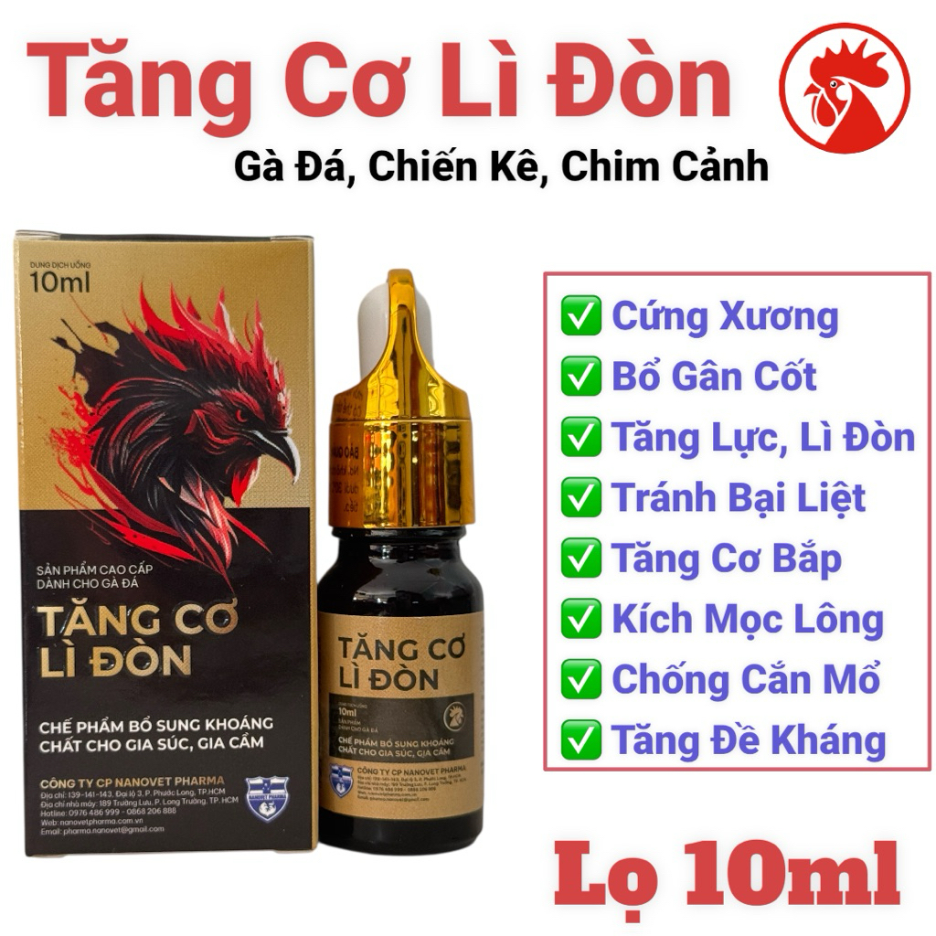 TĂNG CƠ LÌ ĐÒN - CALTOPHO L Gà ĐÁ- tăng cơ, chắc cựa, bền cựa, deo dai, tăng bo, mọc lông chống cắn mổ trên gà