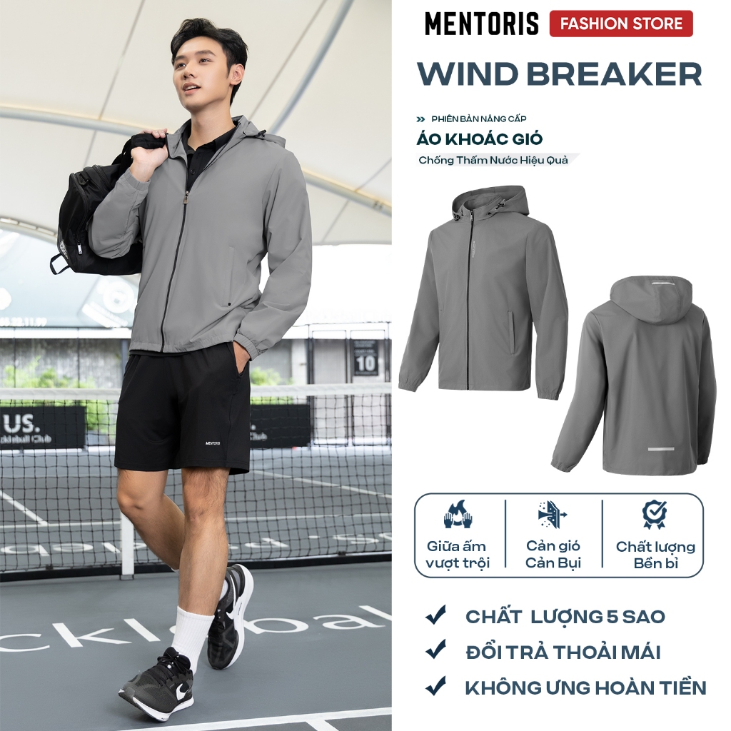 [ Tặng Áo Thun] Áo khoác gió cao cấp MENTORIS bản JACKET PREMIUM thiết kế basic màu sắc đa dạng, giữ