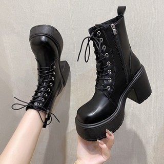 Boots Bốt nữ da cao gót 8cm phong cách cá tính, nổi bật mọi outfit BT112