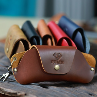 Bao da đựng mắt kính da bò Thật nhập khẩu, Hộp đựng kính kích thước nhỏ gọn chống thấm nước, bền bỉ, chắc chắn