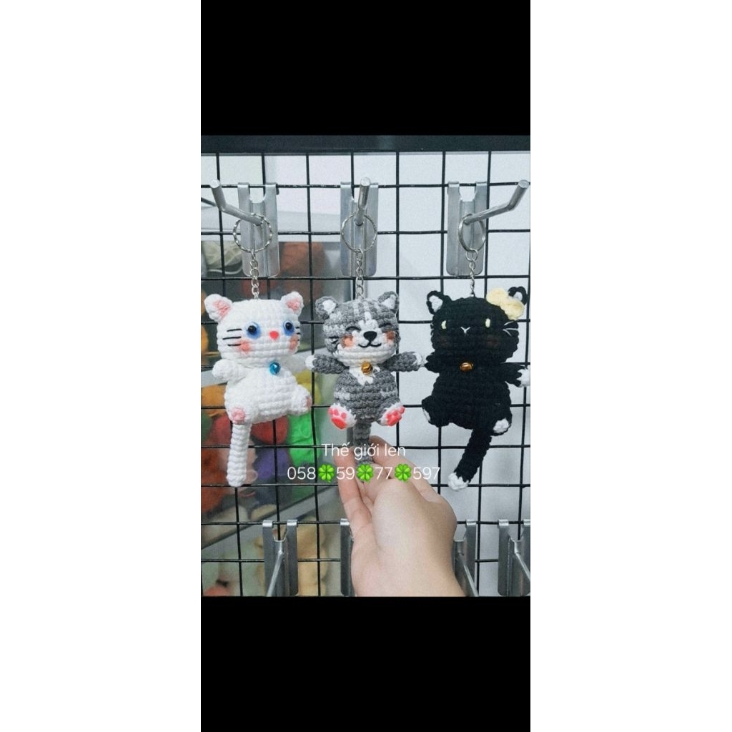 Mèo mimi bằng len ( khách đổi màu , chọn mẫu ib shop nha )