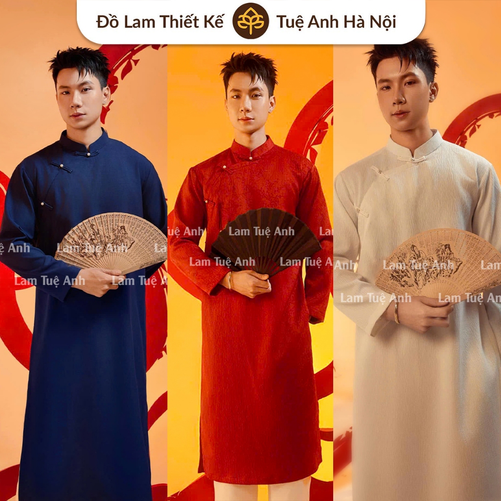 Áo dài nam "Phúc Minh" áo dài dành cho nam cổ cao cúc ngọc - chỉ áo không kèm quần